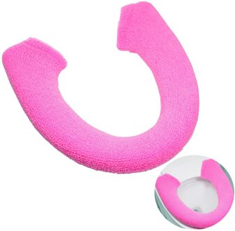 Warm Thicken Wc Stoelhoezen Knop Stijl Wc Zitkussen Mat Pad (Paars) rooskleurig