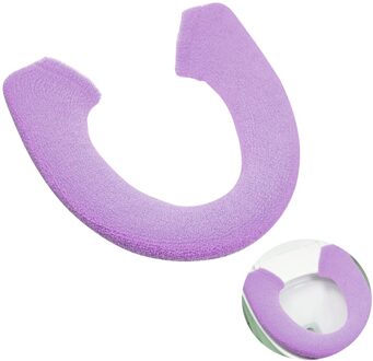 Warm Thicken Wc Stoelhoezen Knop Stijl Wc Zitkussen Mat Pad (Paars)