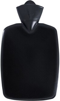 Warm water kruik - kunststof kruik - zonder hoes - zwart - 1,8 liter