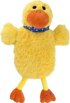 Warm water kruik met pluche eend hoes - 0,8 liter - geel - zacht pluche