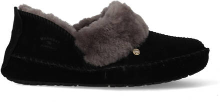 Warmbat Barrine Suede Dames Pantoffels - Black - Maat 36