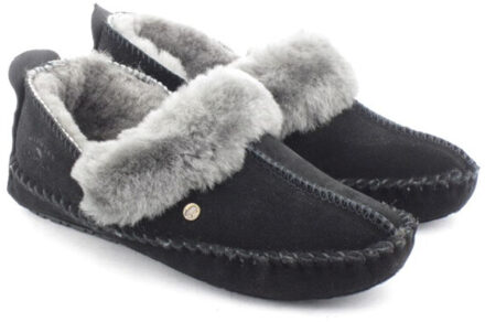 Warmbat Barrine Suede Dames Pantoffels - Black - Maat 38