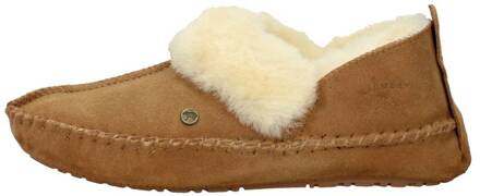 Warmbat Barrine Suede Dames Pantoffels - Cognac - Maat 37