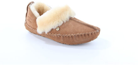 Warmbat Barrine Suede Dames Pantoffels - Cognac - Maat 39