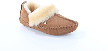 Warmbat Barrine Suede Dames Pantoffels - Cognac - Maat 40