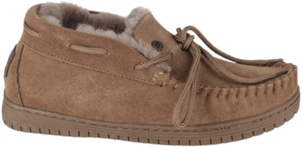 Warmbat Bunya suede mud dames pantoffel (gesloten hiel) - maat 39 Beige