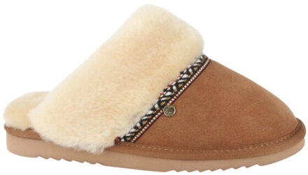 Warmbat Fls321325 dames pantoffel (open hiel) - maat 38 Bruin