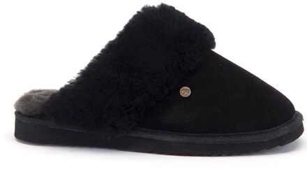 Warmbat Flurry Suede Dames Pantoffels - Black/Black - Maat 36