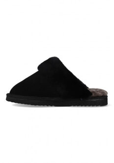 Warmbat Flurry Suede Dames Pantoffels - Black/Black - Maat 37