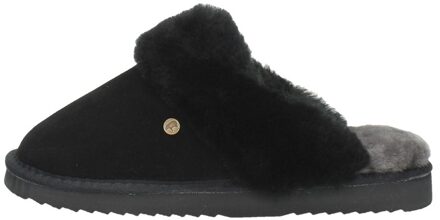 Warmbat Flurry Suede Dames Pantoffels - Black/Black - Maat 39