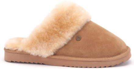 Warmbat Flurry Suede Dames Pantoffels - Camel - Maat 42