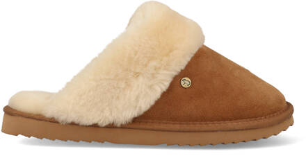 Warmbat Flurry Suede Dames Pantoffels - Cognac - Maat 40