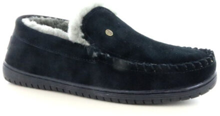Warmbat Grizzly Suede Heren Pantoffels - Black - Maat 45