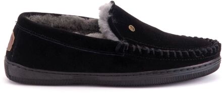 Warmbat Grizzly Suede Heren Pantoffels - Black - Maat 46