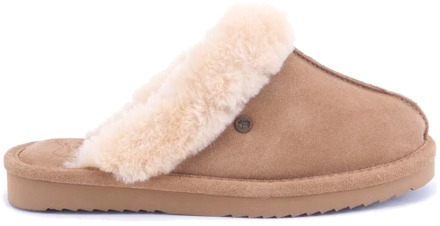 Warmbat Lismore Suede Dames Pantoffels - Camel - Maat 41