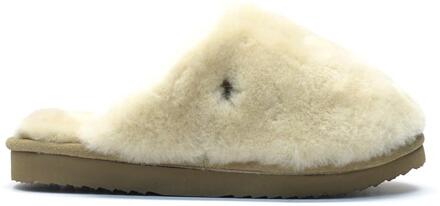 Warmbat Mungo Fur Dames Pantoffels - Stone - Maat 38