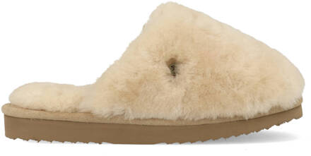 Warmbat Mungo Fur Dames Pantoffels - Stone - Maat 41