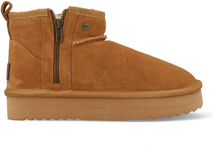 Warmbat Pantoffels Durack Plateau Zipper DRC371825 Bruin-39 maat 39