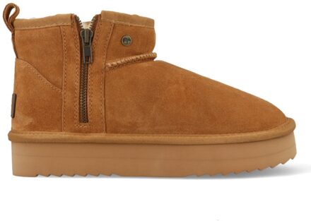 Warmbat Pantoffels Durack Plateau Zipper DRC371825 Bruin maat