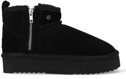 Warmbat Pantoffels Durack Plateau Zipper DRC371899 Zwart maat