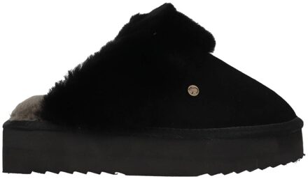 Warmbat Pantoffels Flurry Plateau FLS371009 Zwart maat