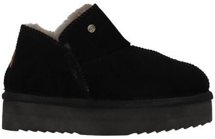 Warmbat Pantoffels Willow Plateau WLW371099 Zwart maat