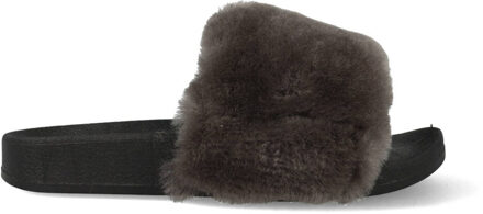 Warmbat Slippers - Maat 38 - Vrouwen - zwart/grijs