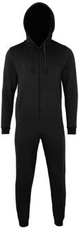 Warme onesie/jumpsuit - zwart - huispakken volwassenen - katoen/polyester