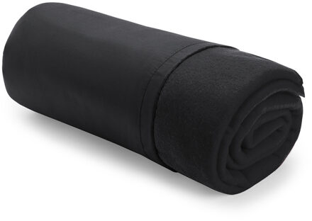 Warme Polar Fleece deken/plaid - 10x stuks - zwart - 120 x 150 cm - Woondekens/bankdekens - opbergho