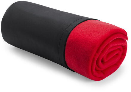 Warme Polar Fleece deken/plaid - Set van 10x stuks - rood - 120 x 150 cm - Woondekens/banddekens - I