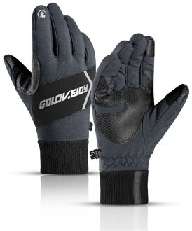 Warme Winter Handschoenen Anti-Slip Winddicht Waterdichte Handschoenen Mannen Skiën Nacht Reflecterende Fietsen Handschoenen Koude Slip Verdikking type A handschoenen / XXL PalmWidth10-11CM