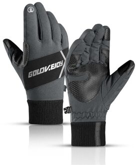 Warme Winter Handschoenen Anti-Slip Winddicht Waterdichte Handschoenen Mannen Skiën Nacht Reflecterende Fietsen Handschoenen Koude Slip Verdikking type B handschoenen / XL Palm Width 9-10CM