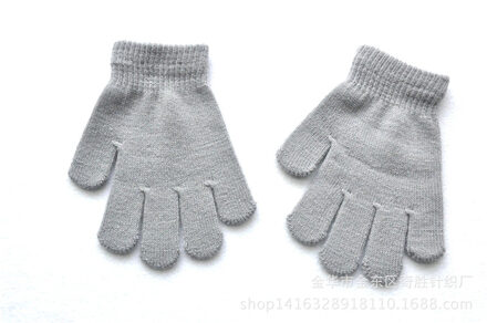 Warme Winter Vinger Handschoenen Kids Kinderen Leuke Solid Wol Gebreide Elastische Handschoenen Mode Accessoires-Qsd 5