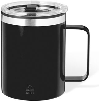 Warmhoudbeker - thermos beker Barista - zwart - 400 ml