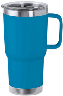 Warmhoudbeker/thermosbeker STACY - tumbler - grote koffiebeker - RVS - lichtblauw - 590 ml