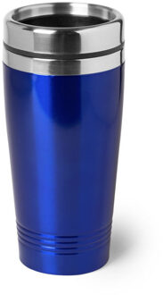 Warmhoudbeker/warm houd beker metallic blauw 450 ml - Action products