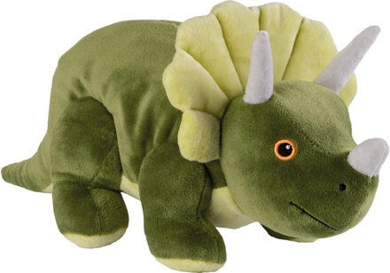 Warmies Warmte/magnetron opwarm knuffel - Dinosaurus/Triceratops - groen - 35 cm - pittenzak