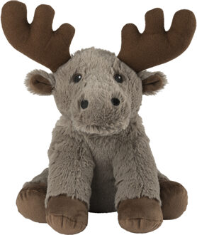 Warmies Warmte/magnetron opwarm knuffel - Eland - grijs - 24 cm - pittenzak