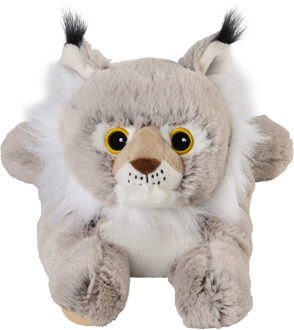 Warmies Warmte/magnetron opwarm knuffel - Lynx - grijs - 36 cm - pittenzak