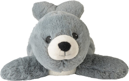 Warmies Warmte/magnetron opwarm knuffel - Zeehond - grijs - 37 cm - pittenzak