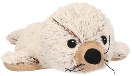 Warmies Zeehonden speelgoed artikelen opwarmbare zeehond knuffelbeest bruin / creme 31 cm Multi
