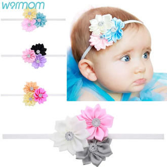 Warmom 4pcs/set New Fashion Children's Simple Hair Band Handmade Multi-angle Flower Baby Headband Kids Hair Accessories