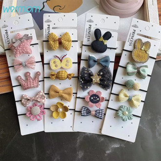 Warmom 5PCS Baby Girls Bowknot Headband Kids Star Elastic Hair Bands Cute Princesses Headwear New Arrival Hair Accessories Gift