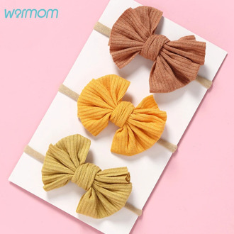 Warmom Baby Girls Bowknot Nylon Headband Newborn Elastic Candy Color Headwear Accessories Hair Ring Child Kids Hair Band Gift