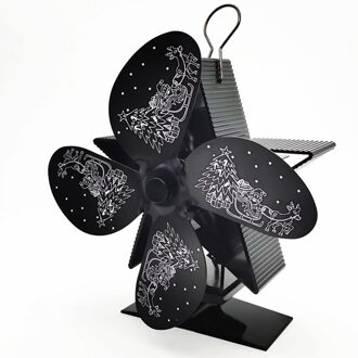Warmte Aangedreven Kachel Fan Kerst 4-Blade Voor Hout Log Brander Haard Duurzaam K888