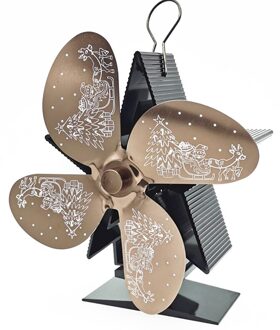 Warmte Aangedreven Kachel Fan Kerst 4-Blade Voor Hout Log Brander Haard Duurzaam K888