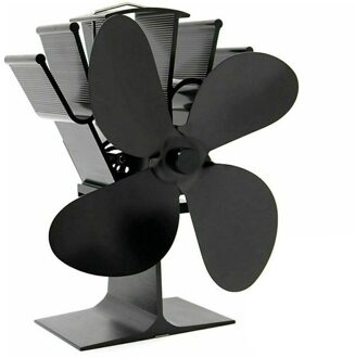 Warmte Aangedreven Zwart Haard 4 Blades Kachel Fan Log Hout Brander Rustig Thuis Haard Ventilator Efficiënte Warmteverdeling