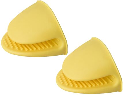 Warmte Isolatie Mat Kleine Keuken Wanten Rubber Mitts Pinch Grip Koken En Bakken Magnetron Handschoen Bakken Golove # T1P geel