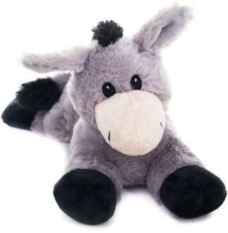 Warmte/koelte knuffel - magnetron - ezel - grijs - 30 cm - voor kinderen/jongens/meisjes