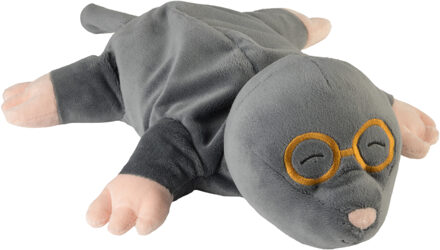 Warmte/magnetron opwarm knuffel - Mol - grijs - 35 cm - pittenzak - Opwarmknuffels